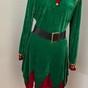 Woman's Elf Costume, Size M-S, includes, shoe covers, hat, belt, stockings